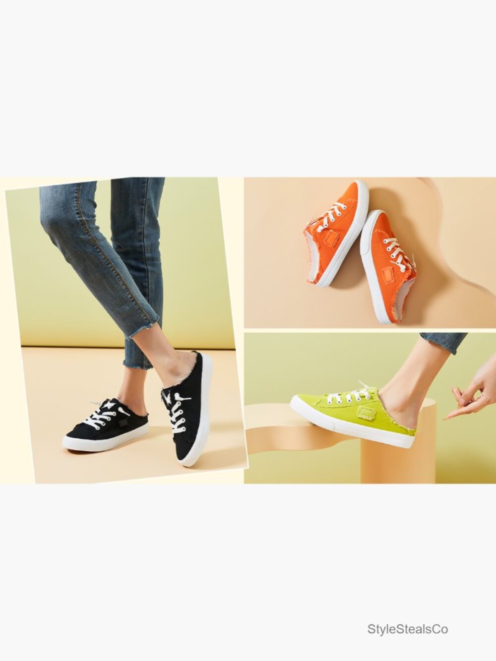 Canvas Slip On Sneakers Mules Loafers Comfortable Non Slip Backless Shoes Women - Picture 7 of 7